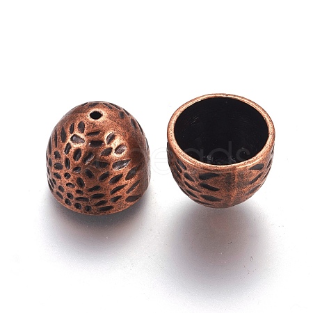 Hammered Alloy Campaniform Cord Ends X-PALLOY-G071-R-NF-1