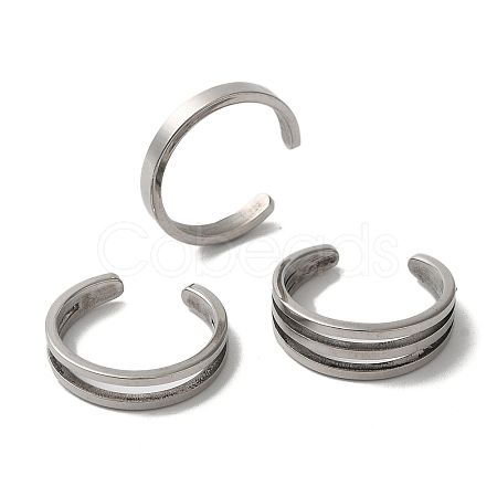 Non-Tarnish 3Pcs 3 Style 304 Stainless Steel Cuff Toe Rings RJEW-G100-05P-01-1