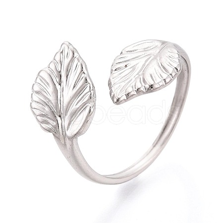 304 Stainless Steel Cuff Open Rings for Women RJEW-N052-26P-1