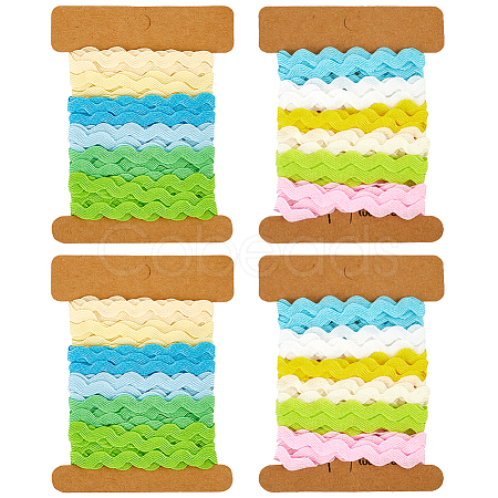 4 Cards 2 Styles  Polyester Wavy Fringe Trim Ribbon DIY-GF0009-48D-1