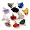 Polyester Pendant Decorations, with Acrylic Findings, Flower Charms, Mixed Color, 29~32x27~29x8mm, Hole: 2mm