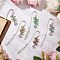 5Pcs 5 Colors Alloy Hook Bookmarks, Butterly Alloy Rhinestone Charms & Glass Flower & Acrylic Leaf Bookmarks, Mixed Color, 117mm, 1pc/color