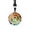 Resin & Natural & Synthetic Mixed Gemstone Pendant Necklaces, Flower, 25.59 inch(65cm)