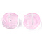 Transparent Spray Painted Glass Beads, Moon with Star, Pink, 14x12.5x5mm, Hole: 1mm