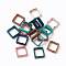 Acrylic Bead Frame, Imitation Gemstone Style, Rectangle, Mixed Color, 28x27x9.5mm, Hole: 1.5mm, about 160pcs/500g