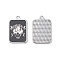 Acrylic Pendants, with Platinum Tone Alloy Findings, Lead Free & Cadmium Free, Rectangle, Skull, Black, 36.5x25x3mm, Hole: 3mm