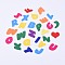 Self-adhesive Felt Fabric Cartoon Stickers, Including Letter A~Z and Heart, DIY Crafts, Mixed Color, 27~28x10.5~41x1mm, 27pcs/set