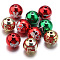 10Pcs UV Plating Colours Acrylic Beads, Printed Straight Hole Round Beads, Mixed Color, 15x15mm, Hole: 3mm