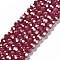 Electroplate Opaque Glass Beads Strands, Faceted(32 Facets), Pearl Luster Plated, Round, Dark Red, 6mm, Hole: 1mm, about 98~100pcs/strand, 20.39~20.59 inch(51.8~52.3cm)