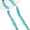 Nbeads 1 Strand Handmade Evil Eye Lampwork Beads Strands, Flat Round, Light Sky Blue, 8x3.2mm, Hole: 1mm