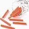 Glass Bugle Beads, Round Hole, Opaque Colours, Coral, 28x3mm, Hole: 1.4mm, about 850pcs/pound