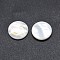 Shell Cabochons, with Resin, Flat Round with Arabic Alphabet, White, 12~12.5x2~2.5mm