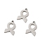 Non-Tarnish 201 Stainless Steel Charms, Awareness Ribbon Charms, Stainless Steel Color, 14x9x1mm, Hole: 1.2mm