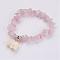 Resin Elephant Charm Bracelets, with Natural Rose Quartz Chips, 2 inch(51mm)