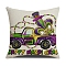 Mardi Gras Carnival Theme Linen Pillow Covers, Cushion Cover, for Couch Sofa Bed, Square, Car, 450x450x5mm