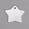 Aluminum Pendants, Stamping Blank Tag, Star, Silver, 35x36x1mm, Hole: 4mm