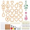 DIY Earring Making Finding Kits, Including Polymer Clay Cutters, Ear Nuts, Metal Earring Hooks & Jump Rings, OPP Bags, Earring Display Card, Light Salmon, Packaging: 15.3x10.5x4.1cm, 142pcs/set