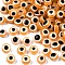 Resin Beads, Flat Round, Evil Eye, Orange, 10~11x5~7mm, Hole: 2mm