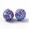 Sparkly Paillette Plastic Pendant Decorations, AB Color Plated, Ball Shape, Blue Violet, 26x21mm, Hole: 1.8mm