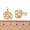Brass Micro Pave Clear Cubic Zirconia Pendants KK-Q073-04G-3