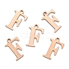 Ion Plating(IP) 304 Stainless Steel Alphabet Charms STAS-H122-F-RG-2