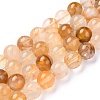 Natural Yellow Hematoid Quartz/Golden Healer Quartz Beads Strands G-M369-03A-1