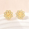 Brass Micro Pave Cubic Zirconia Stud Earrings for Women KK-A305-03G-5