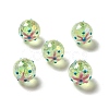 AB Color Transparent Crackle Acrylic Round Beads OACR-A013-04D-2