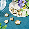 8Pcs 4 Styles 304 Stainless Steel Enamel Pendants STAS-TA0006-19-6
