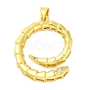 Rack Plating Brass Micro Pave Cubic Zirconia Pendants KK-M021-10G-1