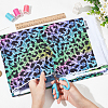 Leopard Print Rainbow Pattern Polycotton Fabric DIY-WH0028-18C-2