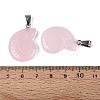 Natural Rose Quartz Pendants G-Q601-45G-3