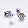 Cubic Zirconia Ear Studs X-EJEW-E098-H-02-3