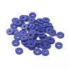 Flat Round Handmade Polymer Clay Beads CLAY-R067-8.0mm-09-4