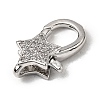 Brass Clear Cubic Zirconia Lobster Claw Clasps KK-Z078-49A-P-2
