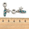 Rack Plating Alloy Enamel Slippers & Starfish European Dangle Charms FIND-B034-02P-3