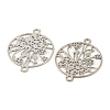Rack Plating Brass Hollow Out Flower Connector Charms KKC-D001-21P-2