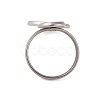 Non-Tarnish 304 Stainless Steel Open Cuff Ring Findings STAS-E124-05J-P-3