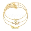 3Pcs Alloy Rhinestones Anklets AJEW-S083-01G-12-1