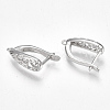 Brass Hoop Earring Findings with Latch Back Closure KK-S350-070P-2