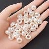 ABS Plastic Imitation Pearl Rondelle Large Hole European Beads MACR-YW0002-87-4