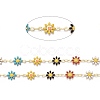 Handmade Brass Enamel Link Chains CHC-I035-13G-01-2