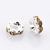 Brass Rhinestone Spacer Beads RB-A014-L6mm-14S-2