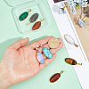 8Pcs 8 Styles Opalite & Synthetic Malachite & Turquoise & Goldstone G-PH0003-45-3