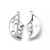 Brass Micro Pave Clear Cubic Zirconia Pendants KK-N232-161-NF-2