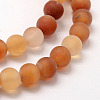 Frosted Natural Red Agate Beads Strands X-G-F372-8mm-3