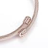 316 Surgical Stainless Steel Torque Bangles BJEW-D437-A37-RG-3