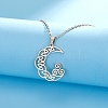 304 Stainless Steel Viking Triskele Crescent Moon Pendant Cable Chain Necklaces PW-WGB557A-01-1