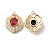 Brass with K9 Glass & Rhinestone Pendants KK-C024-53KCG-2