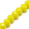 Opaque Solid Color Crystal Glass Rondelle Beads Strands LS-EGLA-F049A-06-2